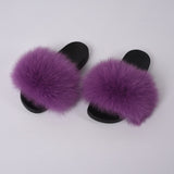 Fox Fur Slipper Women Slides
