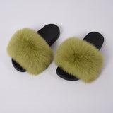 Fox Fur Slipper Women Slides
