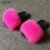 Fur Slides Hair Slippers