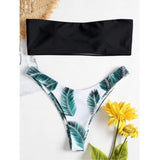 New Leaf Printed Bandeau Women Bikini Set