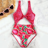 One Piece Swimsuit Watermelon Swimwear