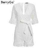 Sexy deep v-neck jumpsuit romper women