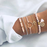 Handmade Pink Crystal Beads Bracelets