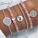 Handmade Pink Crystal Beads Bracelets