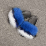 2019 New Fox Fur Slides Mix Colors