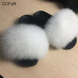 Women's Fox Fur Slippers