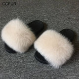Women's Fox Fur Slippers