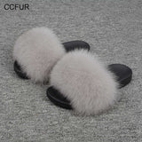 Women's Fox Fur Slippers