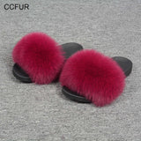 Women's Fox Fur Slippers
