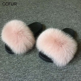 Women's Fox Fur Slippers