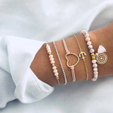 Handmade Pink Crystal Beads Bracelets
