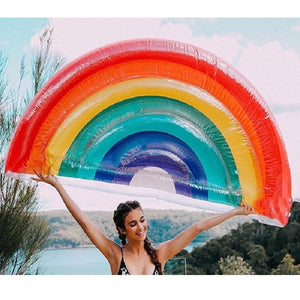 180cm Giant Rainbow Inflatable Pool Float Women