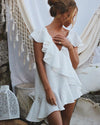 Sexy White Ruffle Beach Dress