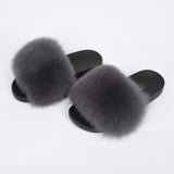 Fox Fur Slipper Women Slides