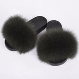 Fox Fur Slipper Women Slides