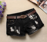 Summer Women'S Hole Denim Shorts