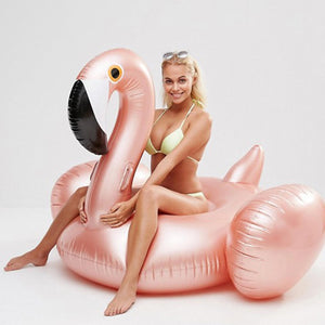 150CM 60Inch Giant Inflatable Rose Gold Flamingo Pool Float