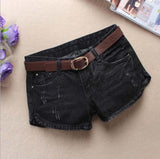 Womens Skull Printing Denim Shorts