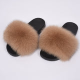 Women's Fox Fur Slippers